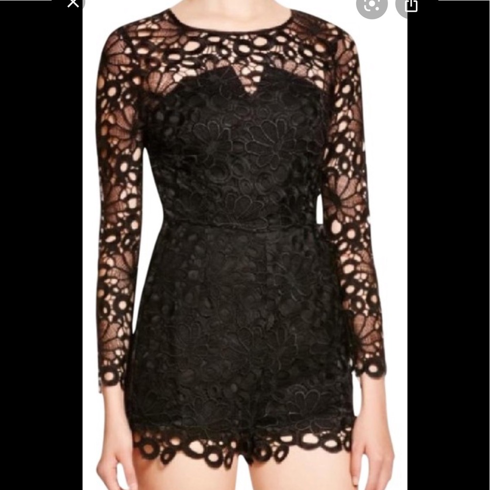 Yumi Kim Black Lace Chance Meeting Romper Small